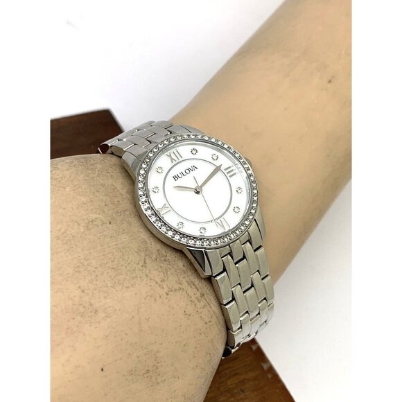 Bulova Women's Watch 96X155 Quartz Mother of Pearl Dial Silver Steel 27m… - Picture 6 of 14